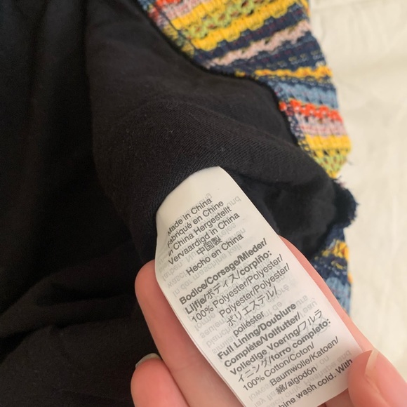 Madewell Texture and Thread Rainbow Stripe Tie Straps Size XL Festival Crochet - Picture 9 of 9